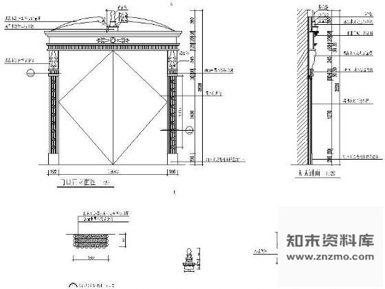 图块/节点欧式入口门详图 通用节点