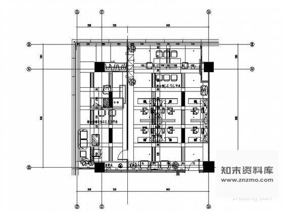 施工图110㎡综合部办公室装修图