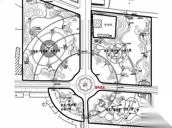 山东某县环岛公园景观设计施工图纸