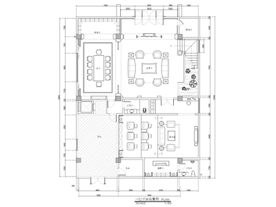 [江西]900㎡三层私人会所室内装饰施工图