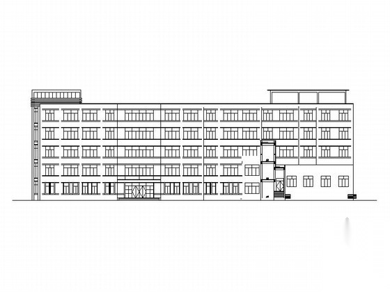 五层现代风格高中教学楼建筑施工图