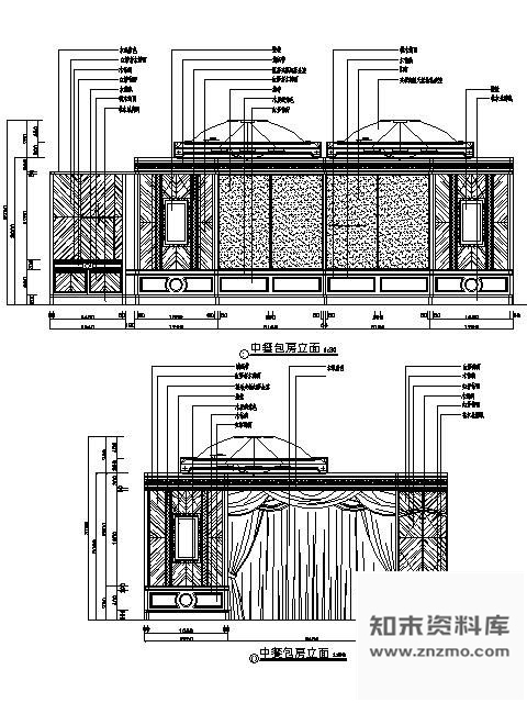 图块/节点中餐厅包房立面图Ⅱ