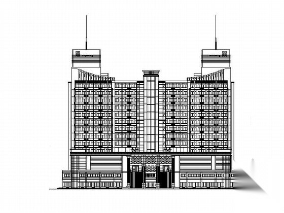 77米大型现代风格假日广场建筑设计施工图