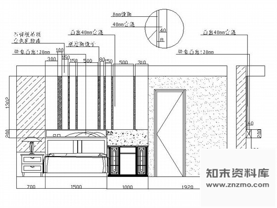 图块/节点贵阳某四居室主卧室立面图含效果