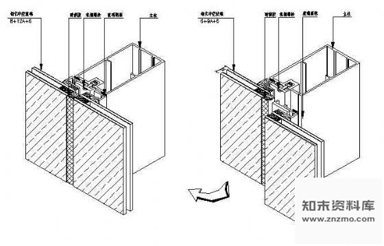 图块/节点隐框幕墙竖向板块安装示意图 节点