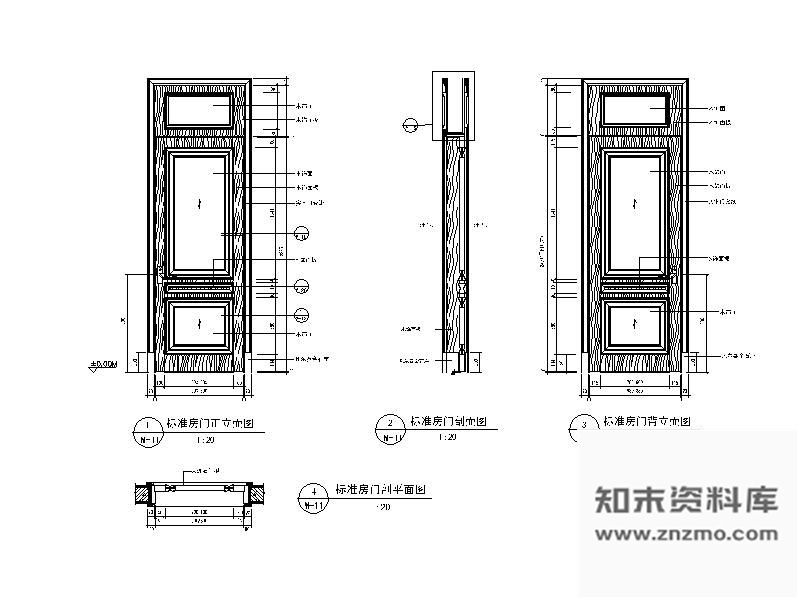 图块/节点家居标准木门详图 通用节点