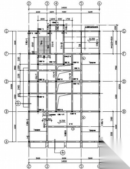 四层砖混改造为内框结构施工图(松木桩) 抗震加固结构