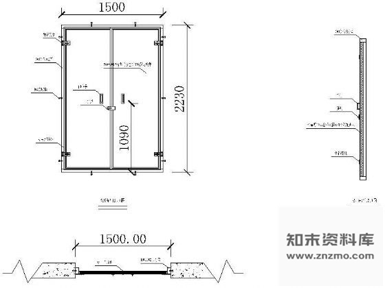 图块/节点双开保温门深化图 通用节点