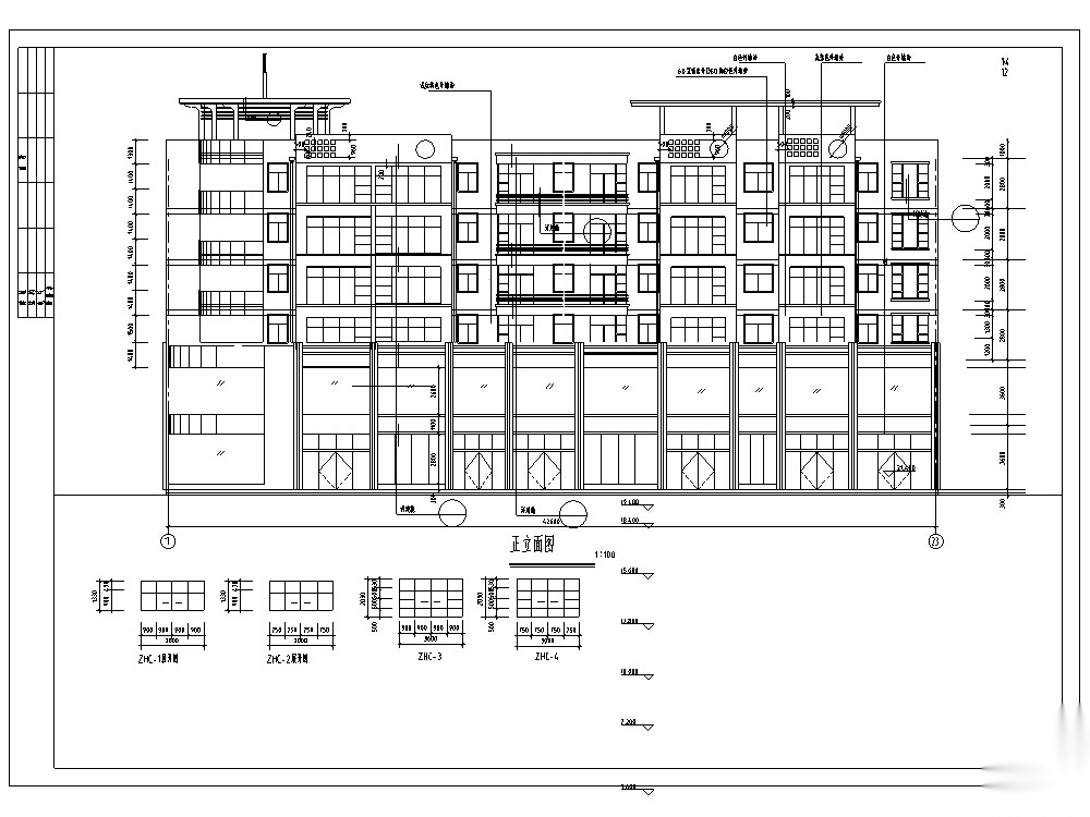 3套现代多层商住综合楼建筑设计施工图CAD