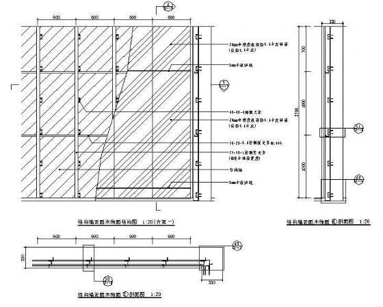 结构墙表面木饰面结构图
