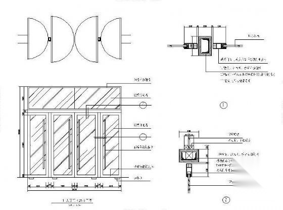 大厅玻璃门 详图 通用节点