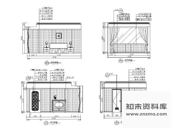 图块/节点酒店标准套房立面设计图