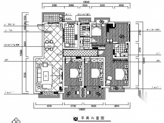 四室两厅现代居室装修图（含效果） 平层