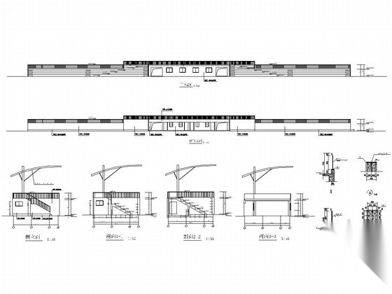 部分框架及部分砖混结构学校运动场看台结构施工图（含建... 体育场