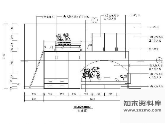 图块/节点儿童床详图