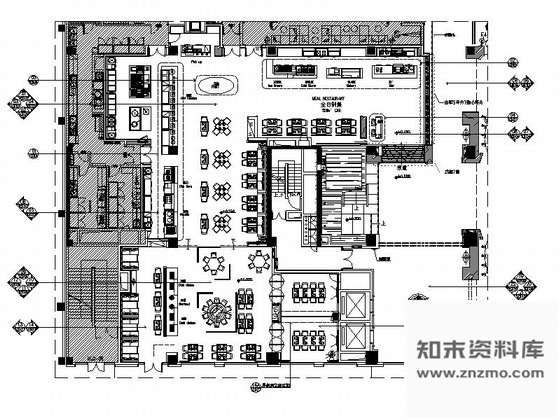 施工图湖北五星级品牌假日酒店餐厅装修CAD施工图含效果