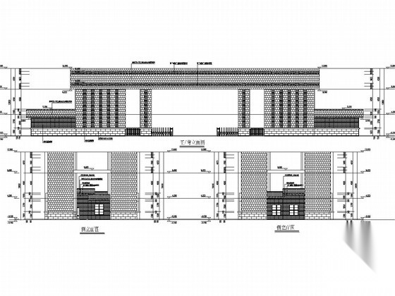 砖混结构职教中心主次大门结构施工图（含建筑图）