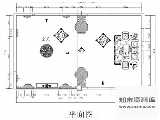 施工图广东原创设计豪华欧式风格陶瓷展厅装修施工图含效果