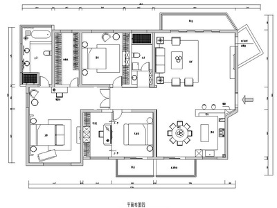 现代简约-200㎡大平层住宅装修施工图设计