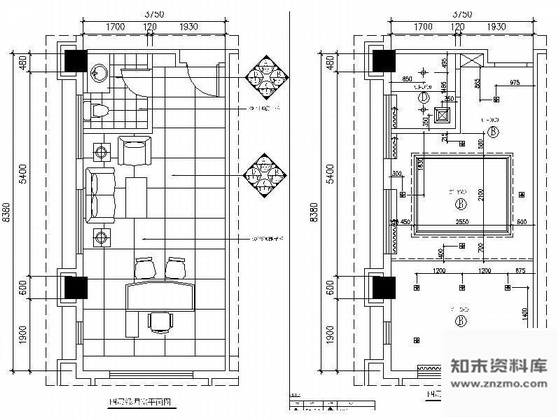 施工图总经理办公室装修图