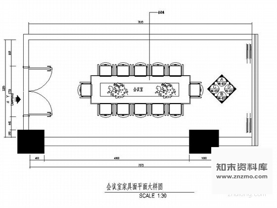 施工图商务酒店现代会议室施工图含效果