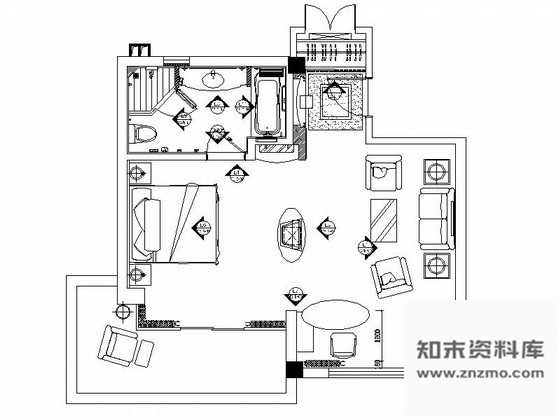 施工图时尚居室套房装修图