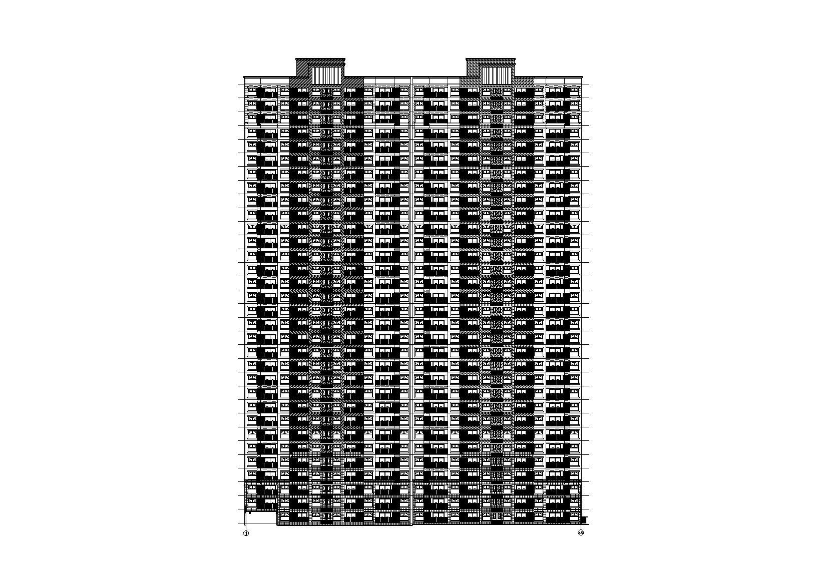 [西安]32层剪力墙结构住宅楼建筑施工图