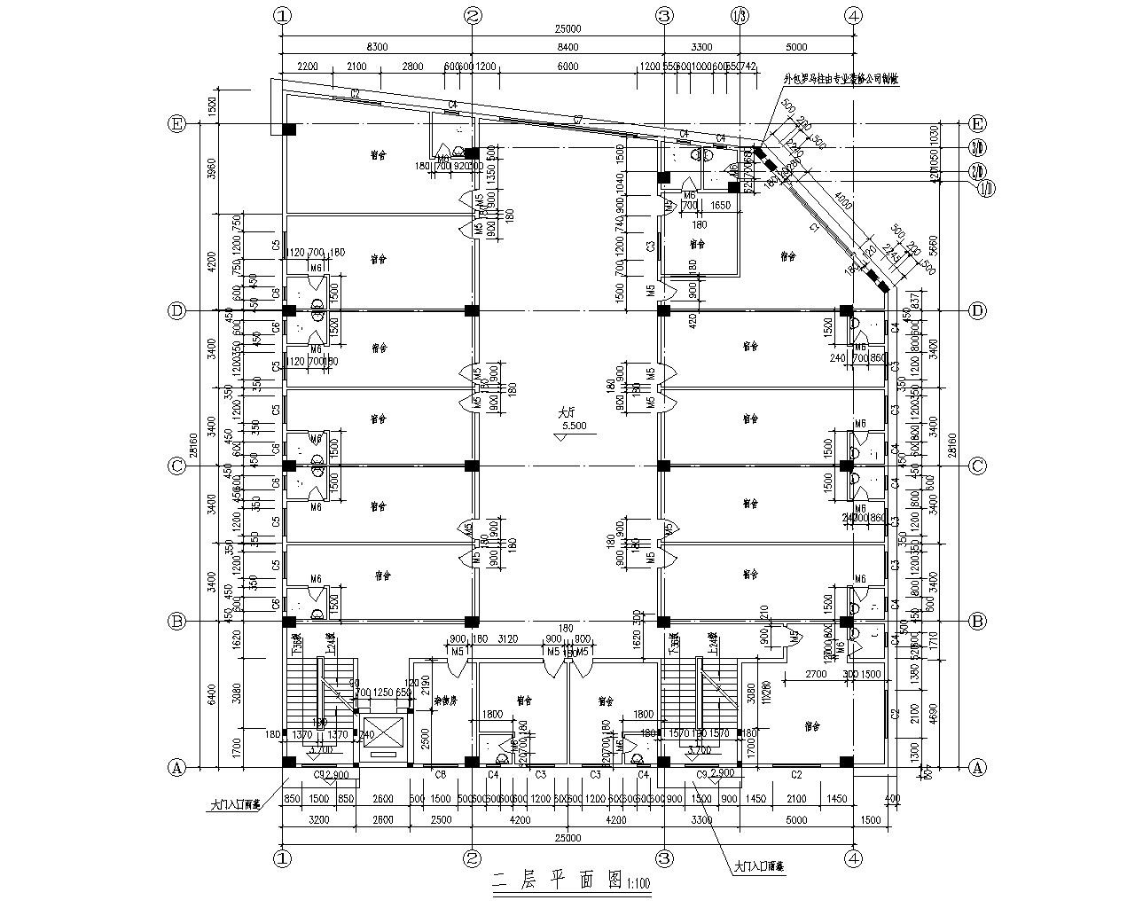 五层职工宿舍 框架结构 施工图