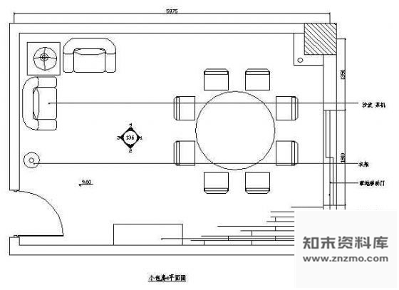 图块/节点餐厅包房平面布置图3