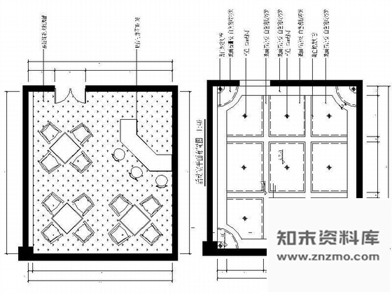 施工图小型棋牌活动室装修图