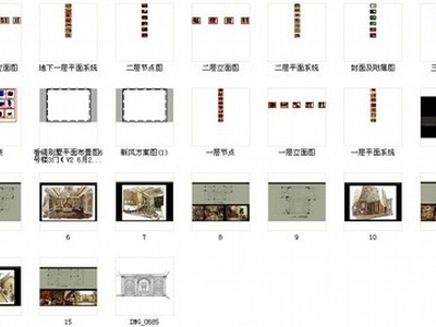 精品豪华欧式风格三层别墅室内装修施工图