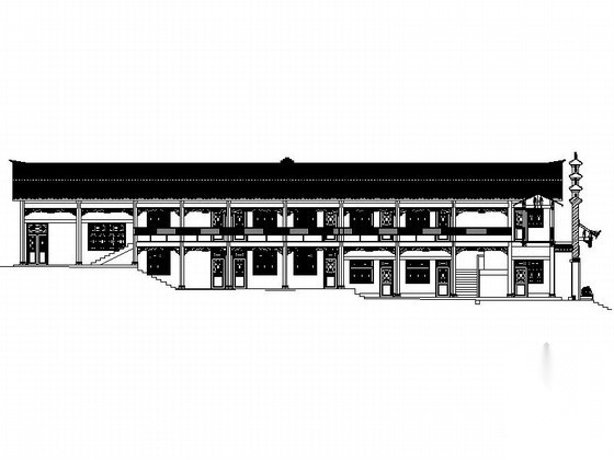 [仿古建]某二层服务用房建筑扩初图