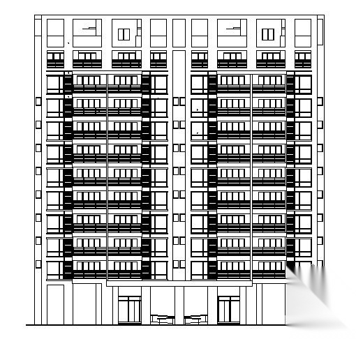 [贵州省]某高档小区十层住宅楼建筑方案图