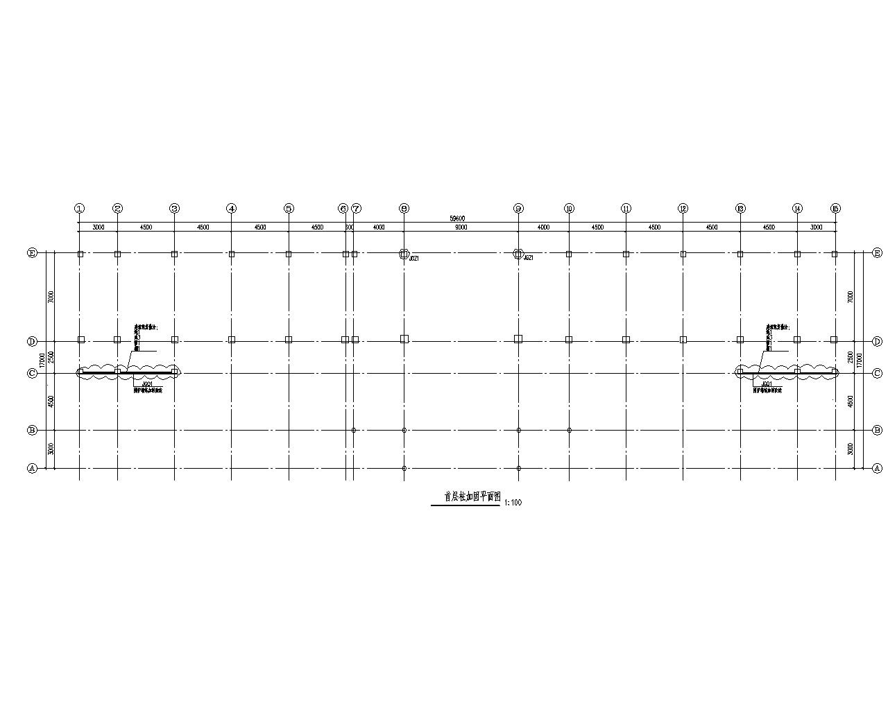 某小学教学楼结构加固施工图（CAD） 抗震加固结构