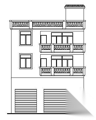 某三层私人住宅建筑方案图