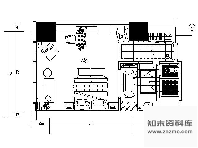 施工图上海五星豪华酒店D型套房施工图