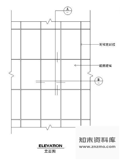 图块/节点玻璃幕墙详图一 节点