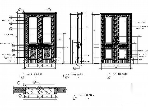 黑檀木入户门 详图 通用节点