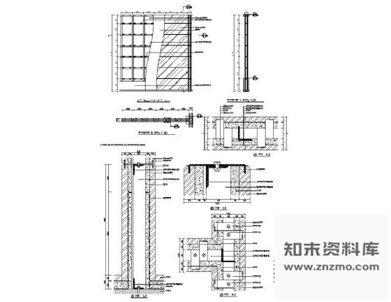 图块/节点石材墙体湿挂结构详图