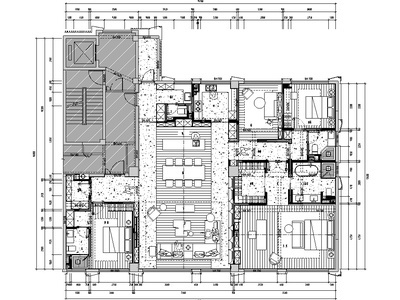 浙江杭州300㎡户型大平层样板间施工图2021