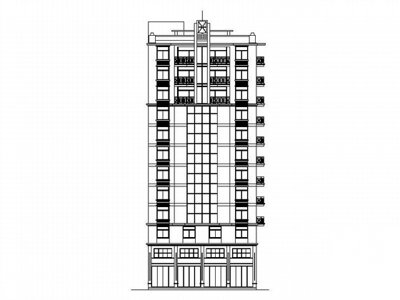 某十一层顶层复式商住楼建筑施工图含效果图