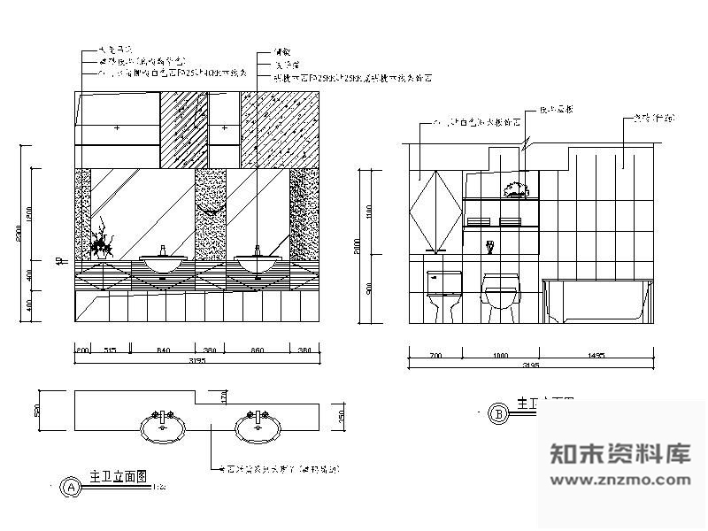 图块/节点主卧卫生间立面图