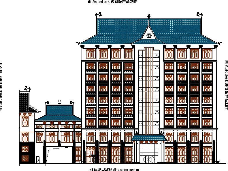 [宁夏]9层中式风格博物馆综合楼建筑施工图（含效果图）