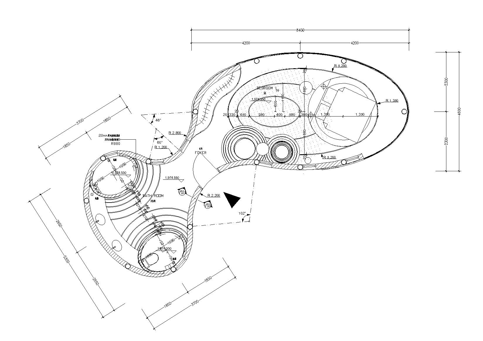 [云南]板栗林F1户型树屋体验住宅施工图 平层