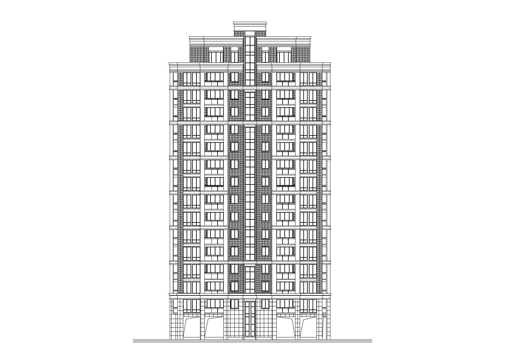 高层一梯两户紫桂苑4号住宅楼建筑施工图