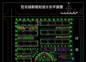 多层小区景观cad素材图纸