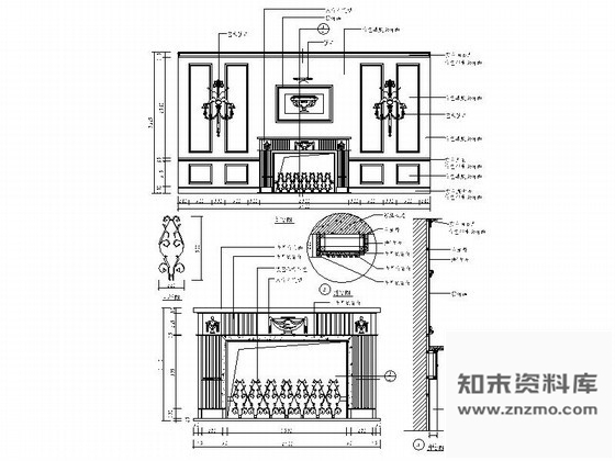图块/节点壁炉装饰客厅详图