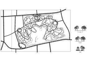 县城某公园道路分析CAD图纸