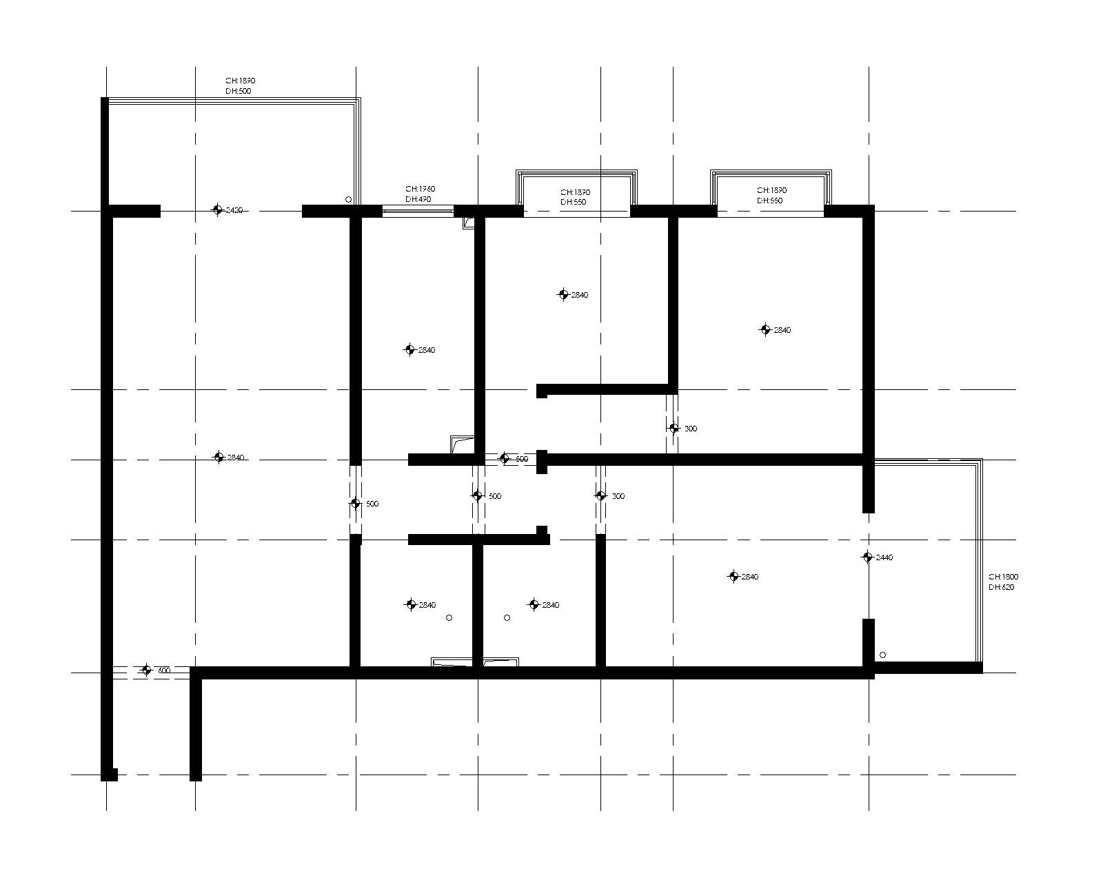 三居室改造成大两居室的改装方案（附施工图＋效果图） 平层