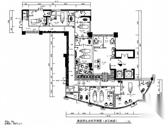 特色雅致时尚美容养生会所室内装修施工图